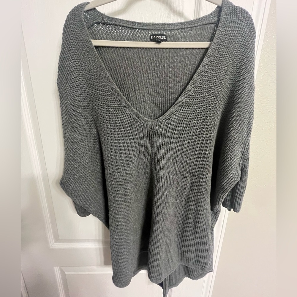 Express Charcoal V-Neck Women's Sweater